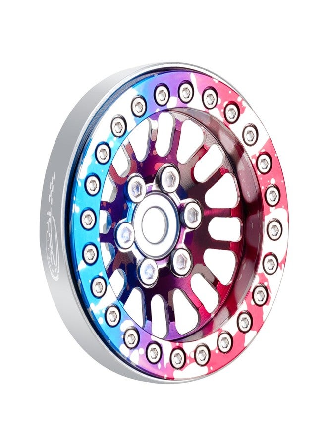 مجموعة TCRC من 4 قطع من محاور عجلات Beadlock المصنوعة من الألومنيوم المؤكسد بتقنية Splash، مقاس 1.9 بوصة، مناسبة لسيارات الزحف التي تعمل بالتحكم عن بعد بمقياس 1/10 من طرازات Axial Wraith RR10 YETI SCX10 D90 TRAXXAS TRX4 CC01 - Image 1